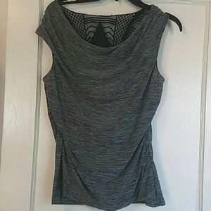 AB Studio Scoop neck tank top. with lace back